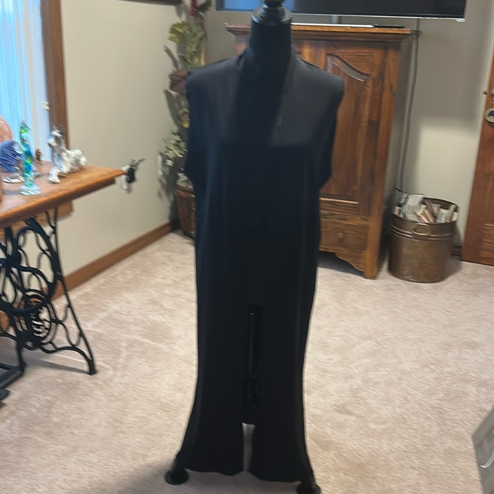 Elegant Black Women's long vest